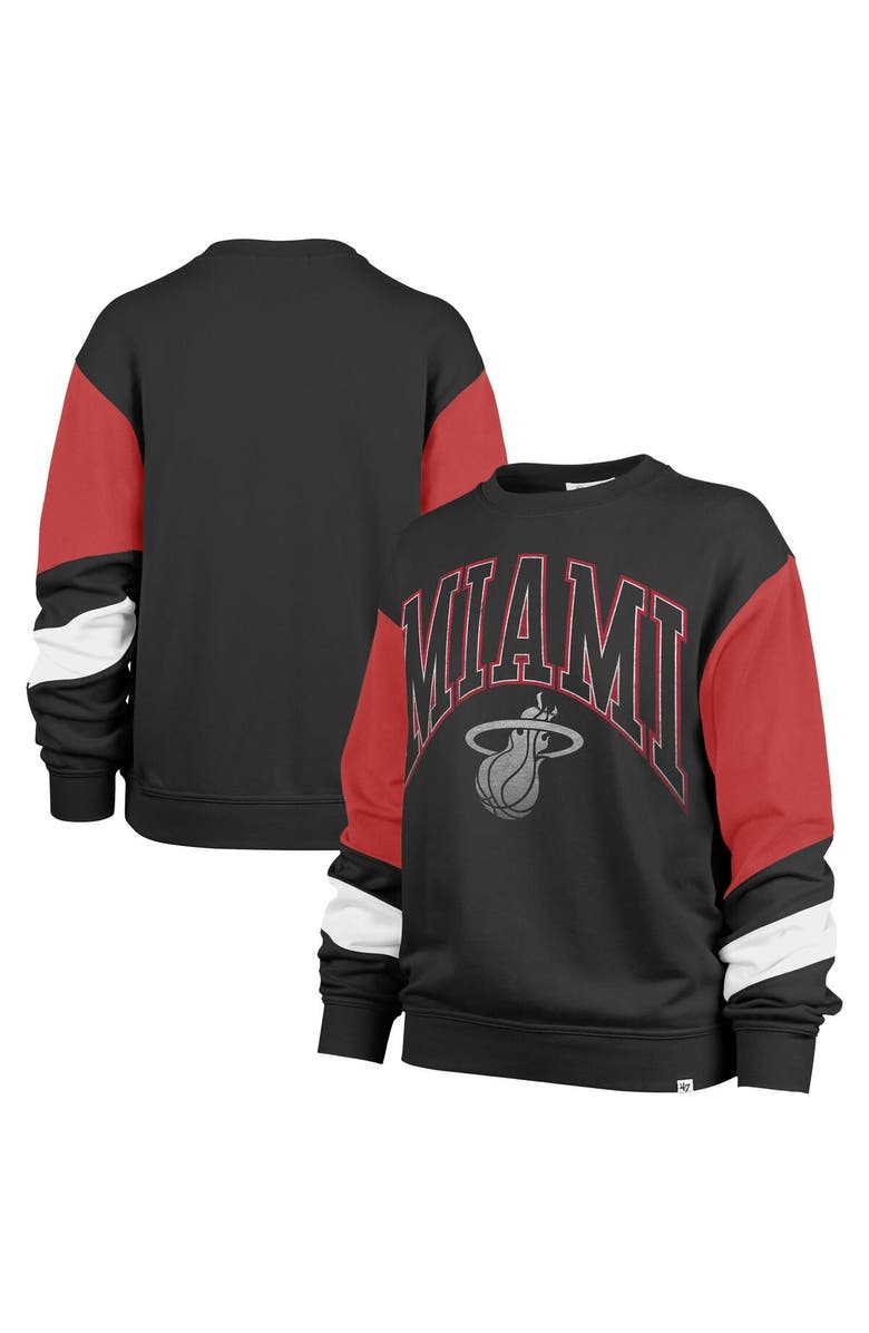 '47 Women's '47 Black Miami Heat 2023/24 City Edition Nova Crew Sweatshirt, Alternate, color, 