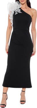 Marina Ruffle One-Shoulder Cocktail Dress
