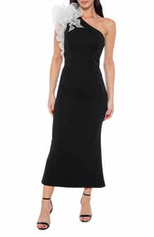 Marina Ruffle One-Shoulder Cocktail Dress