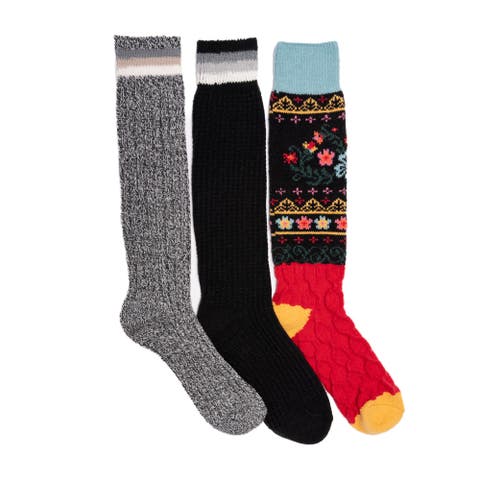 Women's 3 Pair Pack Microfiber Novelty Boot Socks