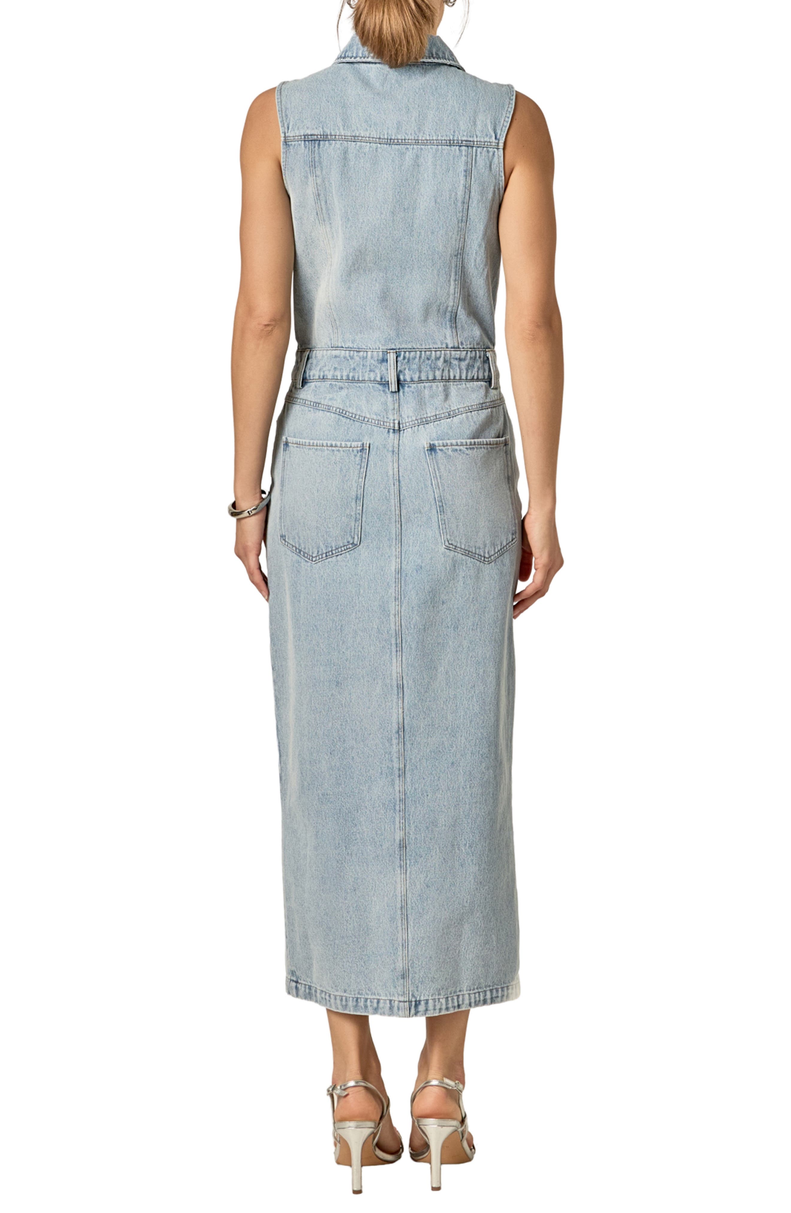Sleeveless Denim Maxi Dress - image 2