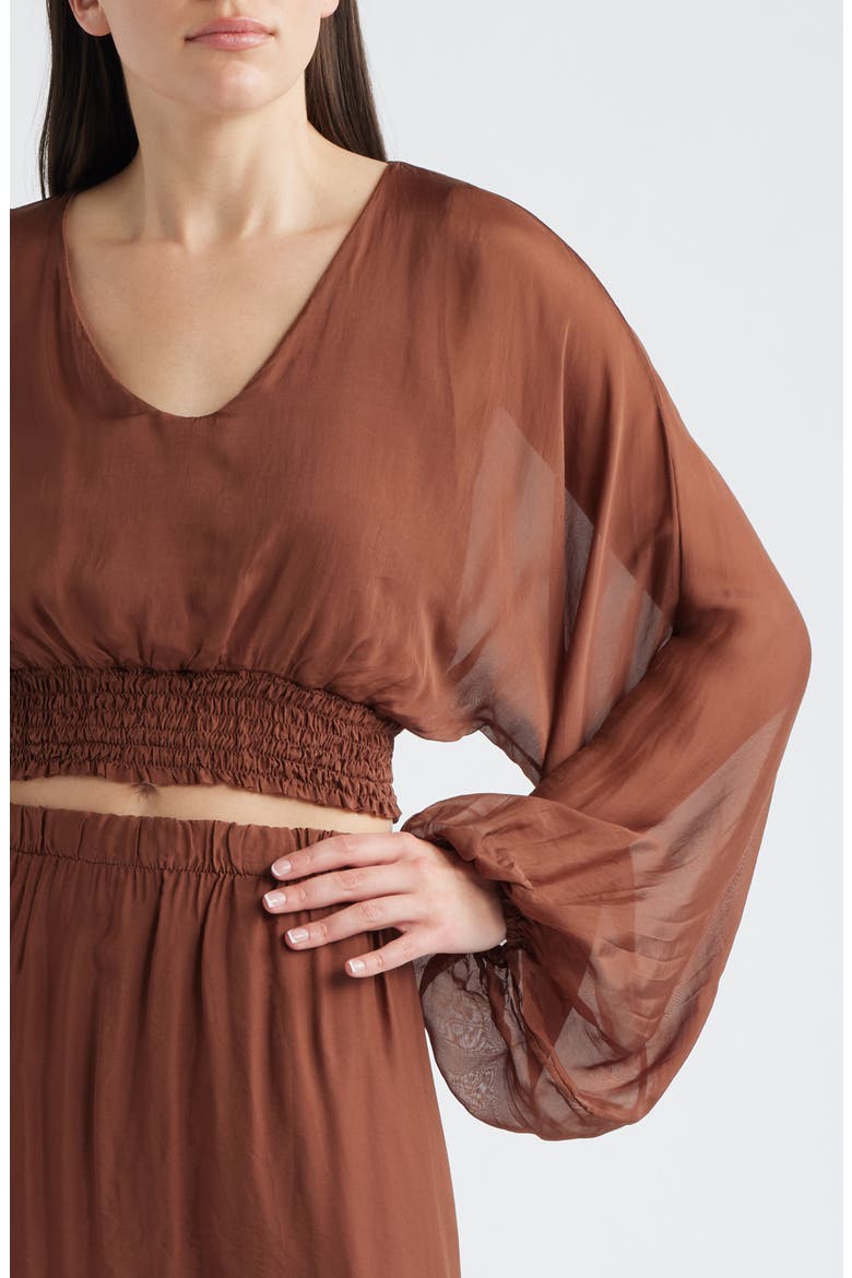 Forum Crop Top, Alternate, color, BROWN