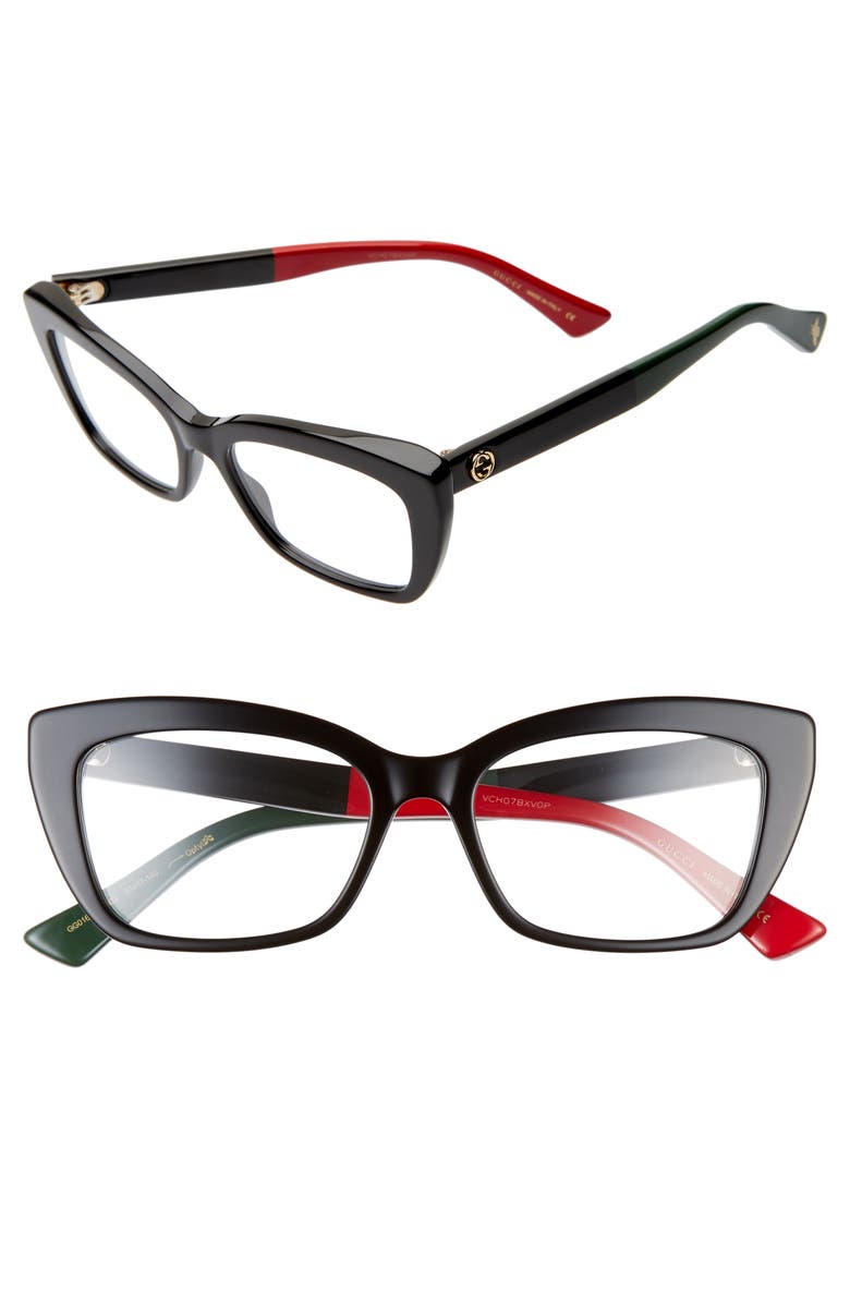 Gucci 51mm Cat Eye Optical Glasses, Main, color, 