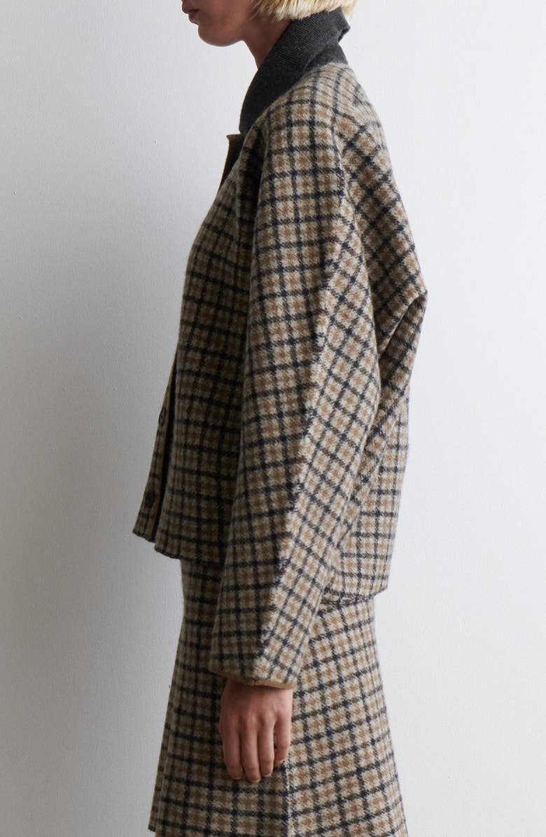 COS Plaid Merino Wool Sculpted Jacket, Alternate, color, 