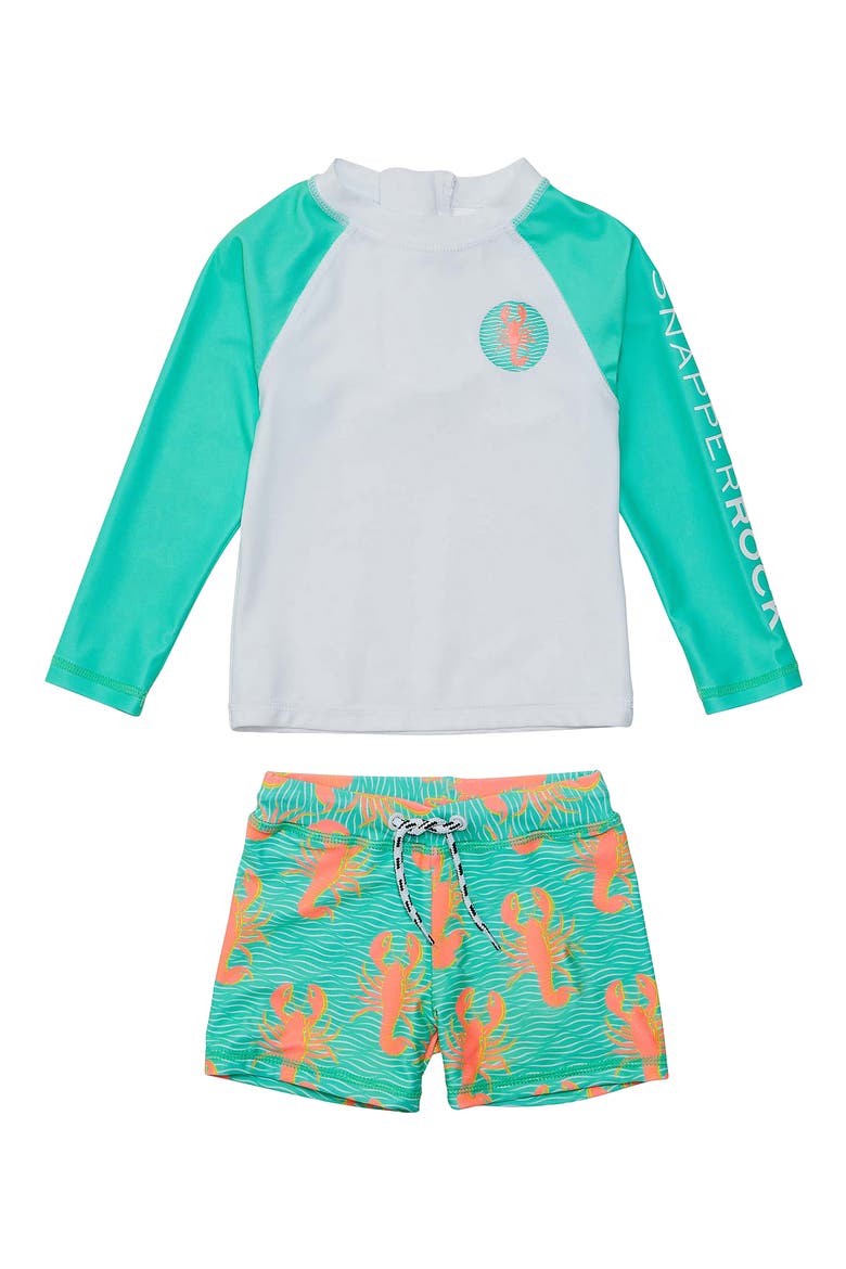 Ocean Clawed Two-Piece Rashguard Swimsuit, Main, color, MINT