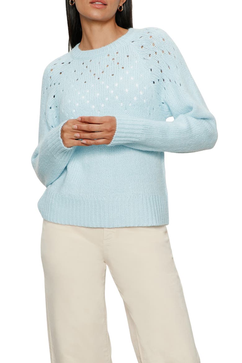 Femme Openwork Sweater, Alternate, color, AQUAMARINE