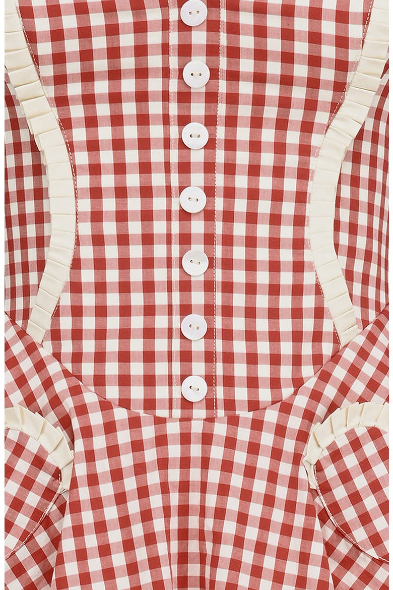 Heidi Fit & Flare Gingham Halter Minidress, Alternate, color, GINGHAM SAVVY RED WHITE SMOKE