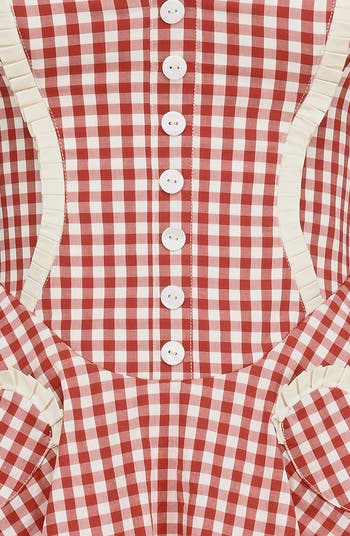 Heidi Fit & Flare Gingham Halter Minidress