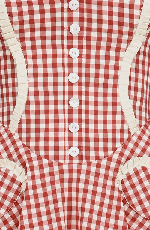 House Of Cb Heidi Fit & Flare Gingham Halter Minidress