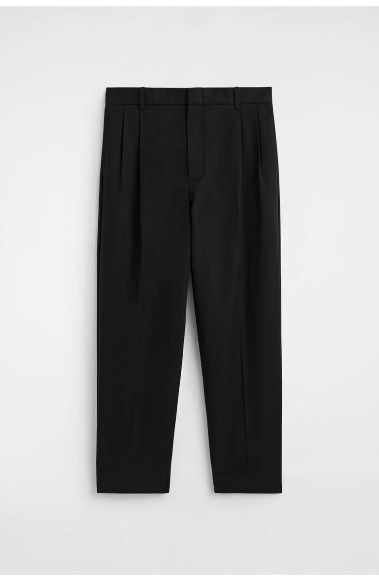 COS Pleated Relaxed-Fit Tapered Pants, Alternate, color, Charcoal
