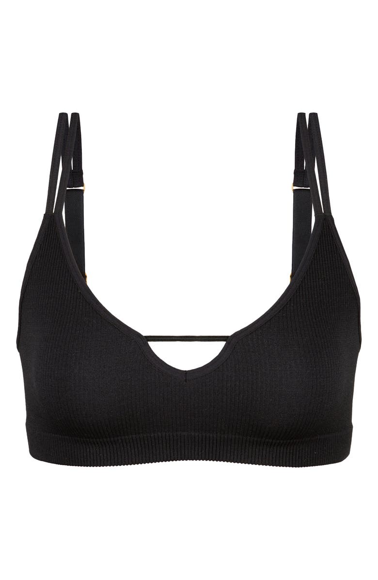 LIVELY Seamless Rib Adjustable V-Neck Bralette, Alternate, color, 