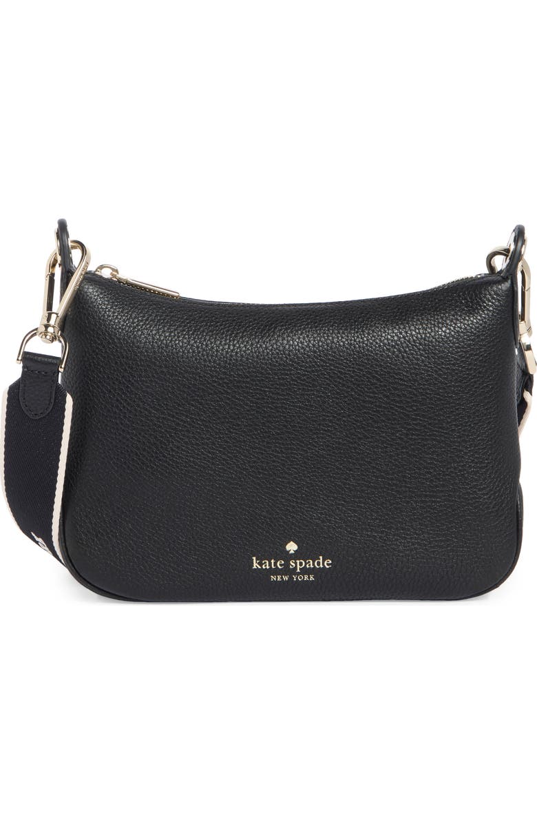 Kate Spade New York rosie logo strap crossbody bag, Main, color, Black