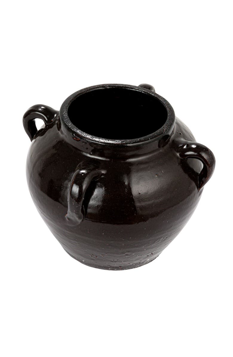 Storied Home Found Decorative Clay Jar, Distressed Espresso Color, Main, color, Black