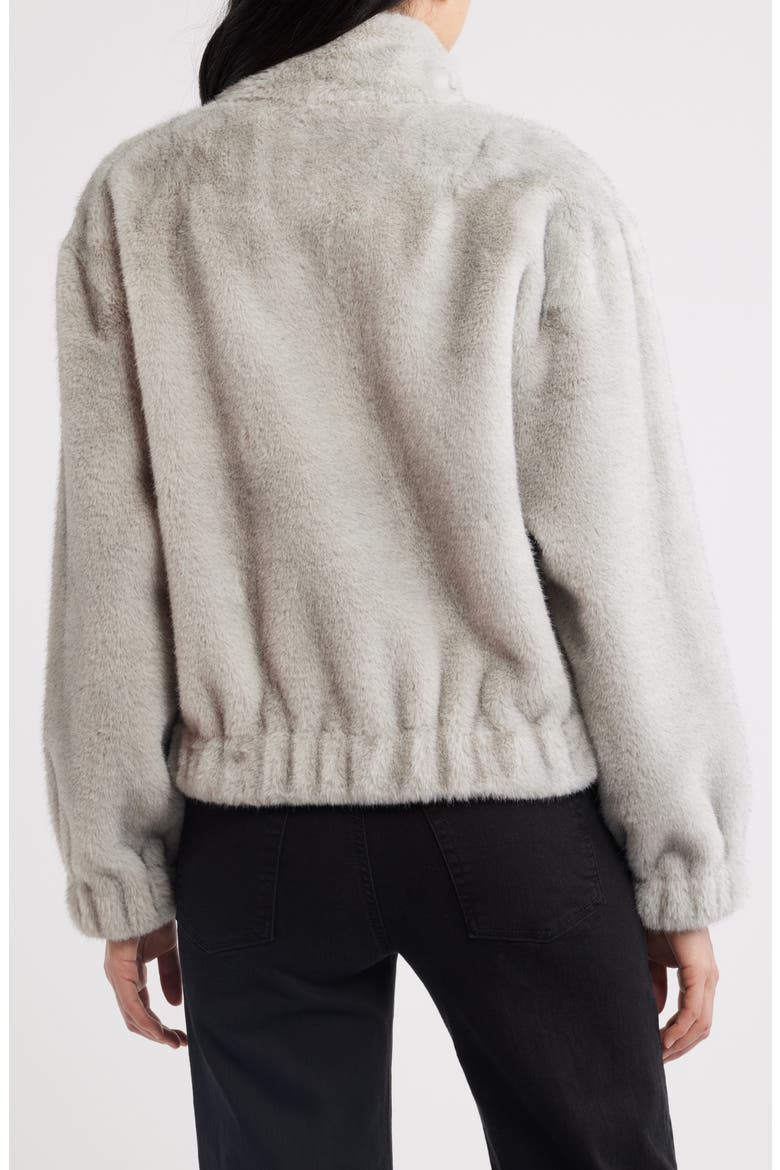 Faux Fur Bomber Jacket, Alternate, color, MOONSTONE