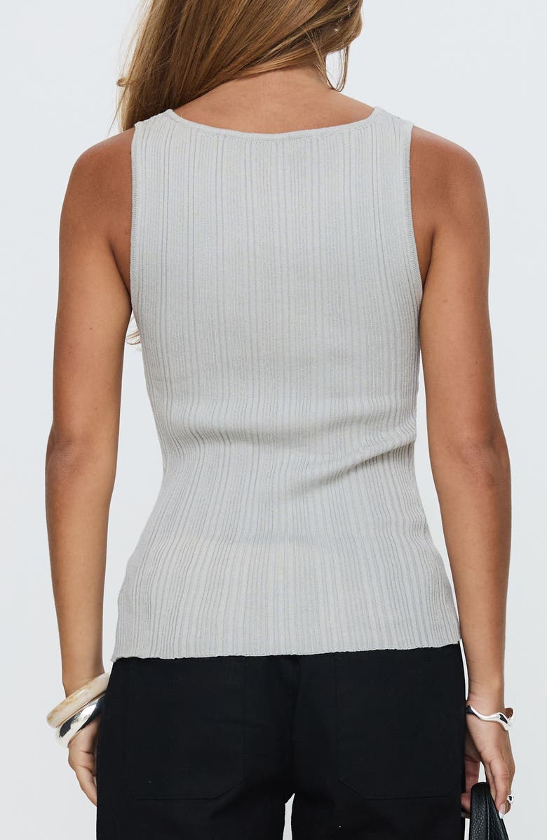 Princess Polly Oregano Rib Button-Up Tank, Alternate, color, Grey
