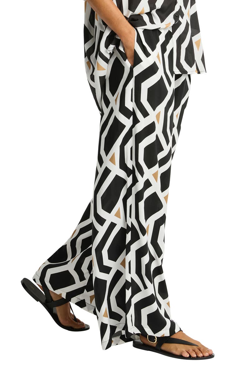 Sea Level Surf Cover-Up Pants, Alternate, color, Black Print