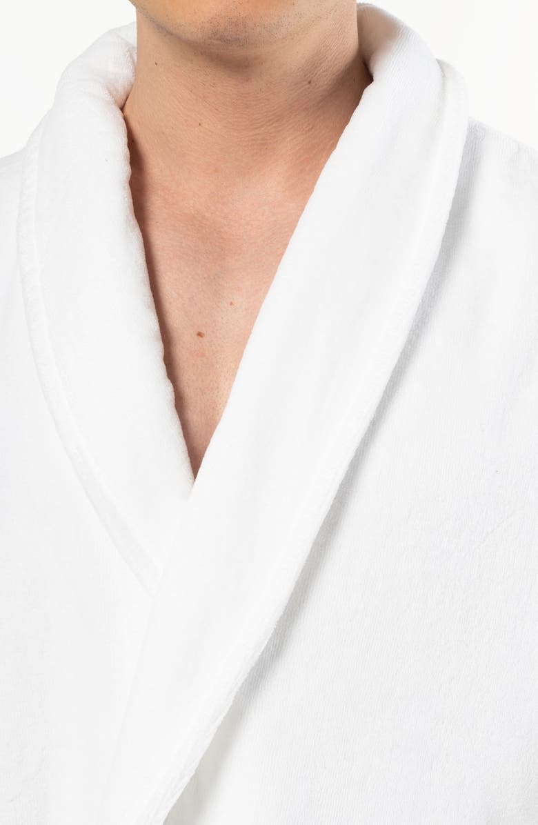 Linum Home Textiles Anovia Velour Cotton Robe, Alternate, color, White