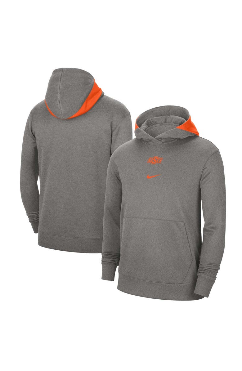 Nike Men's Nike Heather Gray Oklahoma State Cowboys Team Basketball Spotlight Performance Pullover Hoodie, Main, color, Heather Gray