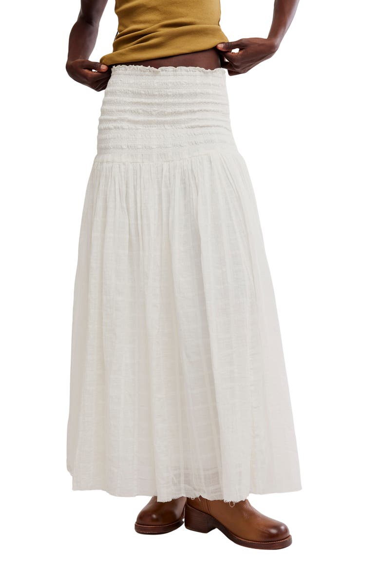 Raven Smocked Maxi Skirt, Main, color, IVORY