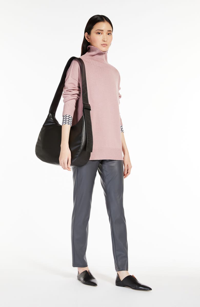 Max Mara Leisure Zefir Pull-On Straight Leg Faux Leather Pants, Alternate, color,