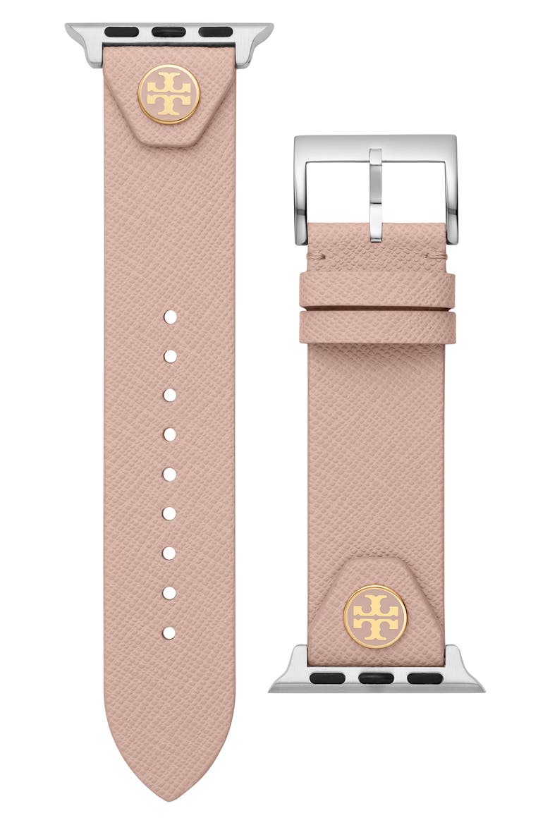The Studs Leather Apple Watch® Band (Nordstrom Exclusive), Main, color, BLUSH PINK