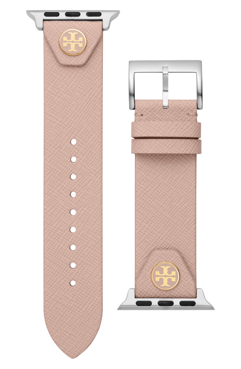 Tory Burch The Studs Leather Apple Watch<sup>®</sup> Band, Main, color,