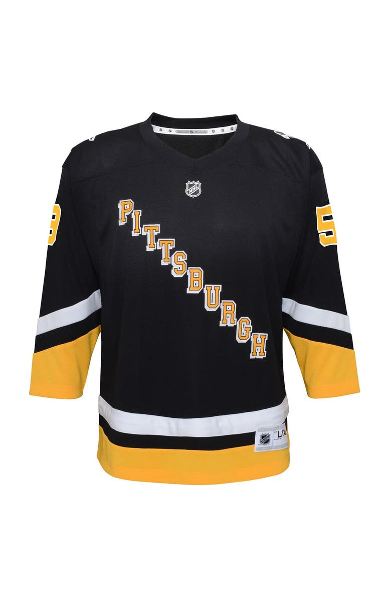 Outerstuff Youth Jake Guentzel Black Pittsburgh Penguins 2021/22 Alternate Replica Player Jersey, Alternate, color,