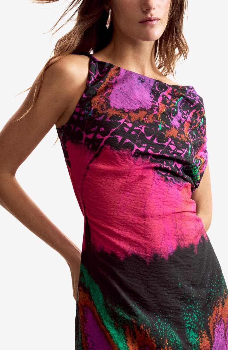 Desigual Asymmetric Minidress, Alternate, color, Fuchsia