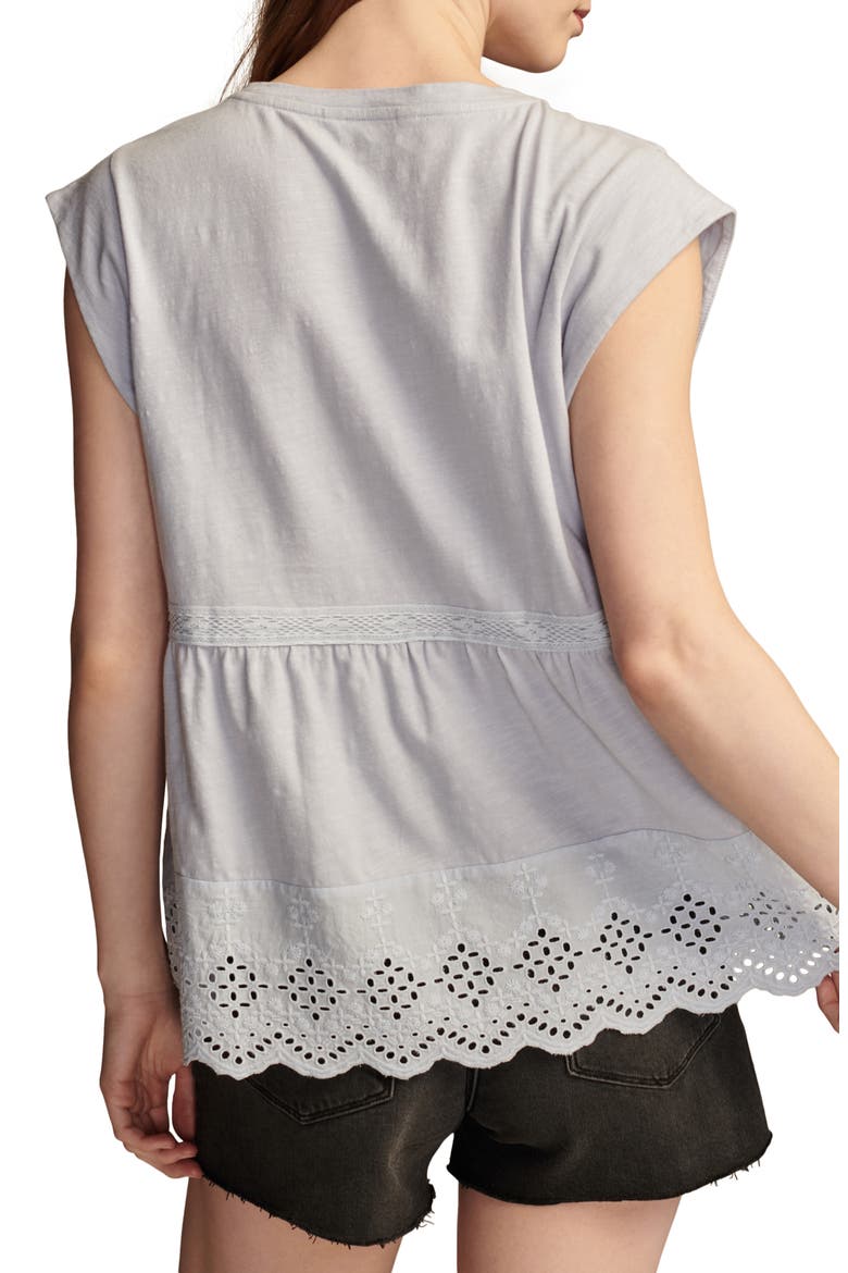 Embroidered Peplum Top, Alternate, color, CLOUD GRAY