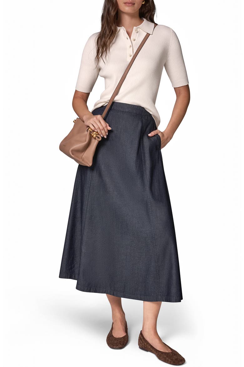 A-Line Chambray Skirt, Alternate, color, DUTCHESS