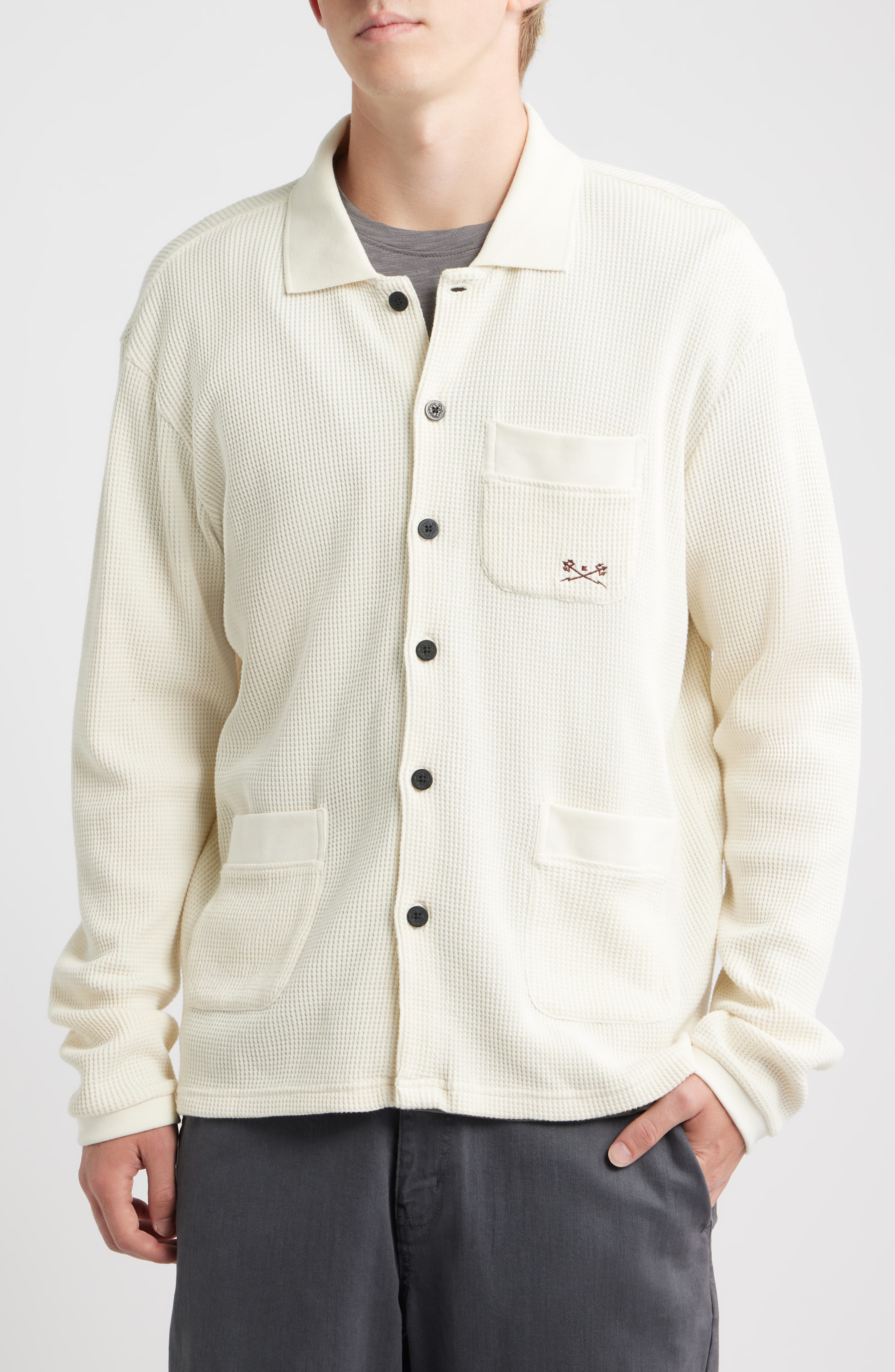 Delano Cotton Thermal Button-Up Shirt - image 2
