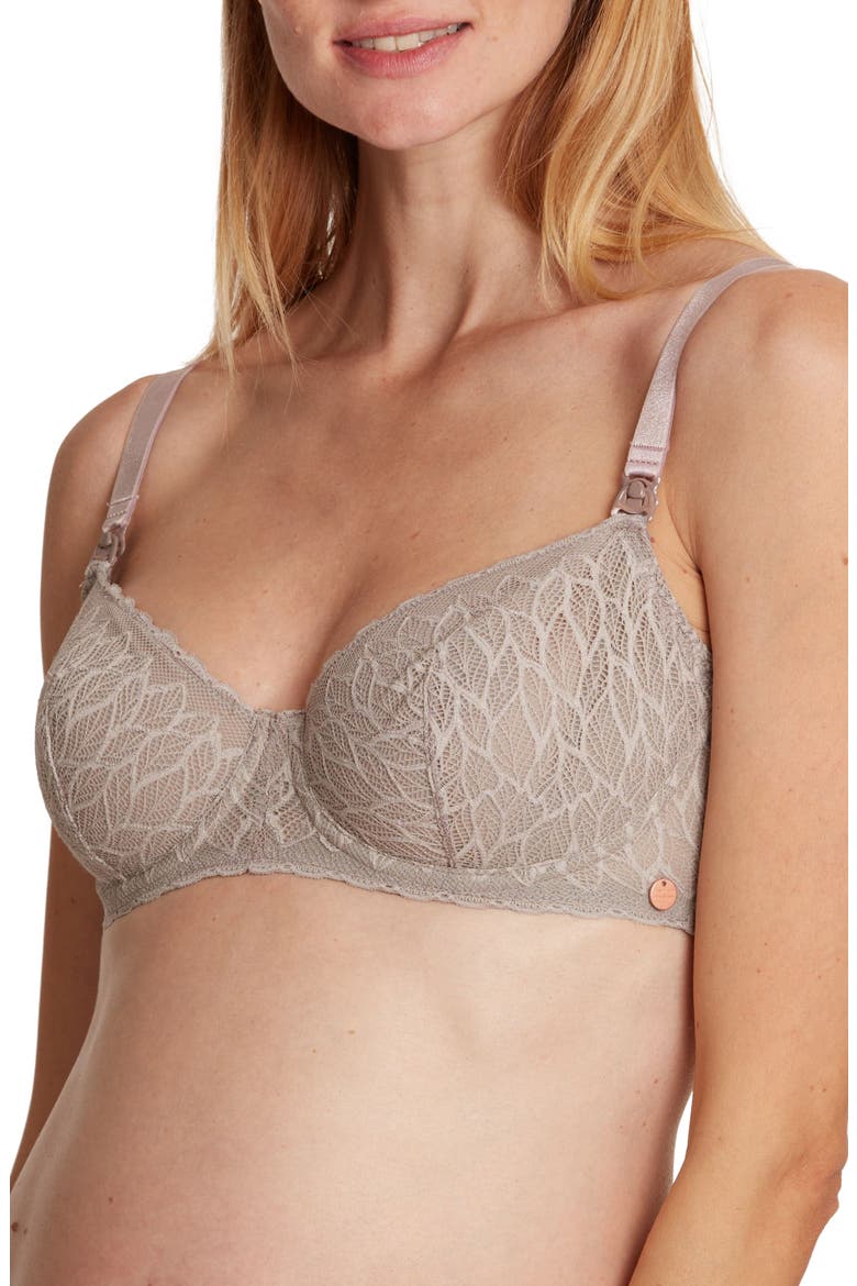 Bliss Lace Maternity/Nursing Bra, Main, color, TAUPE
