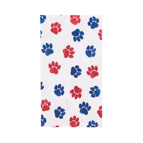 Patriotic Dog Paw Print 4th of July Kitchen Towel Dishtowel Decoration
