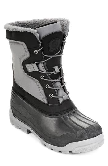 Polar Range Arctic Waterproof Faux-fur Lined Duck Toe Snow Boot In Grey