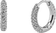 Nadri Pavé Cubic Zirconia Huggie Hoop Earrings