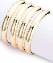 Adornia Set of 4 Domed Bangle Bracelets