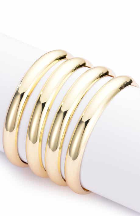 Adornia Set of 4 Domed Bangle Bracelets