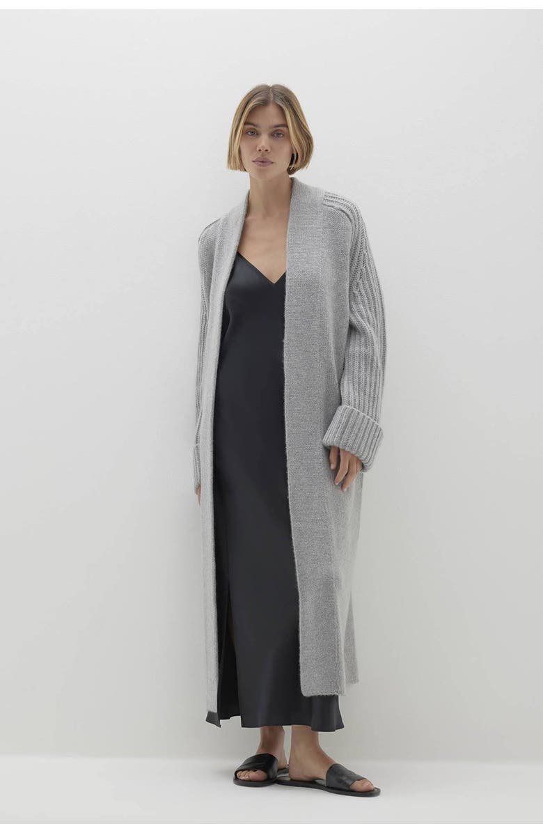 NAKED CASHMERE Lilyan Longline Cashmere Cardigan, Main, color, Shadow Heather