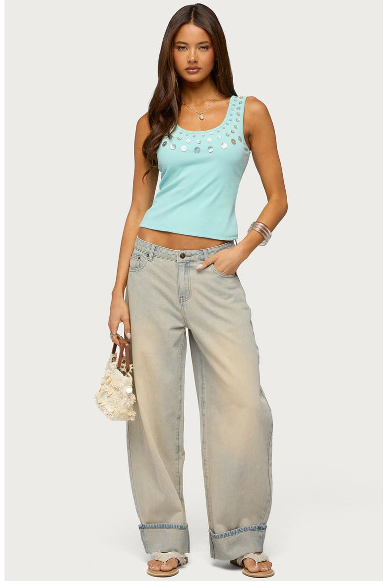 Beach Babe Crop Tank, Alternate, color, TURQUOISE