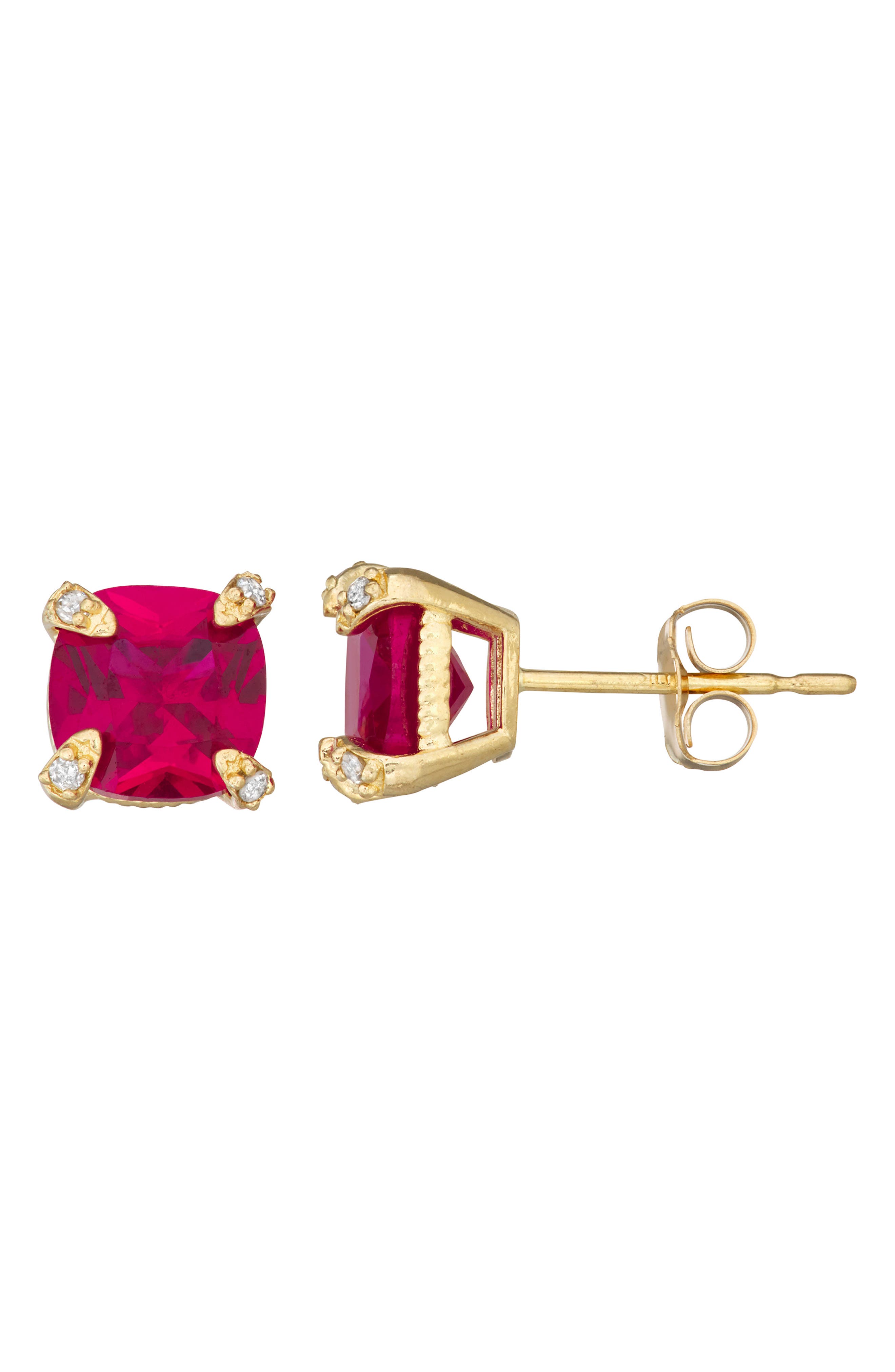 FZN 10K Gold Solitaire Stud Earrings