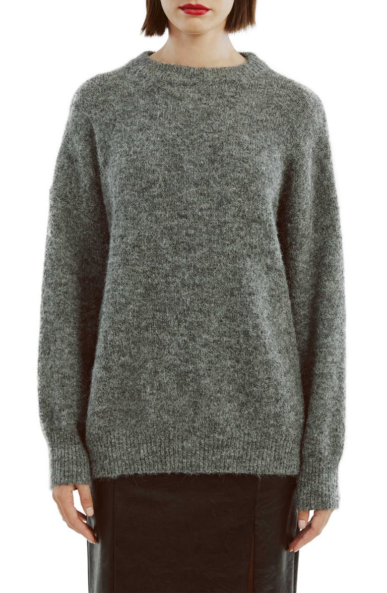 Bardot Taytum Crewneck Sweater, Main, color, Grey Marle