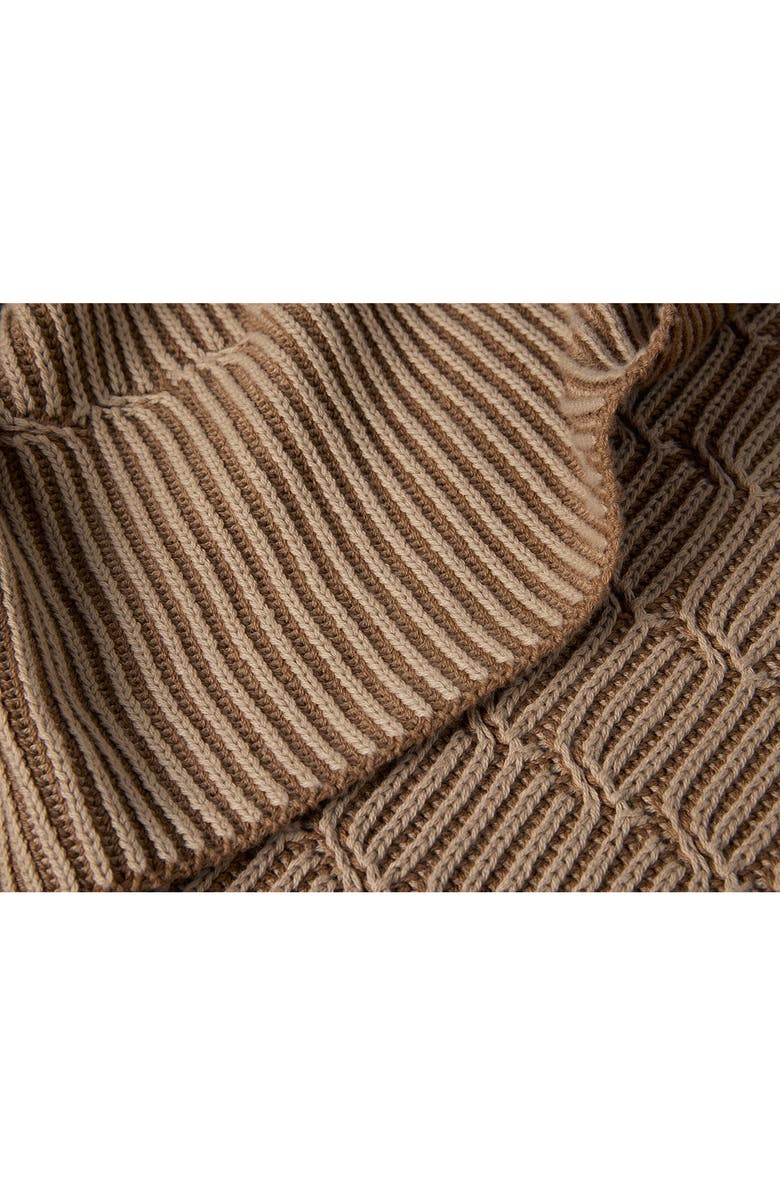 Coyuchi Ivy Organic Cotton Knit Throw Blanket, Alternate, color, Fawn