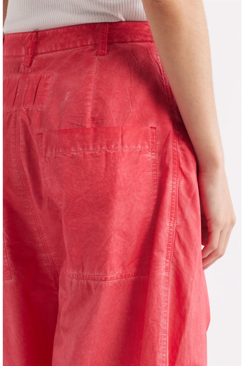 Sundry Crop Cotton Pants, Alternate, color, HIGH RISK RED