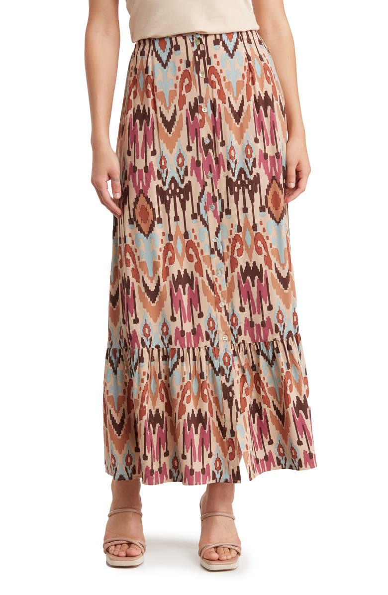 DR2 by Daniel Rainn Button Front Maxi Skirt, Main, color, 