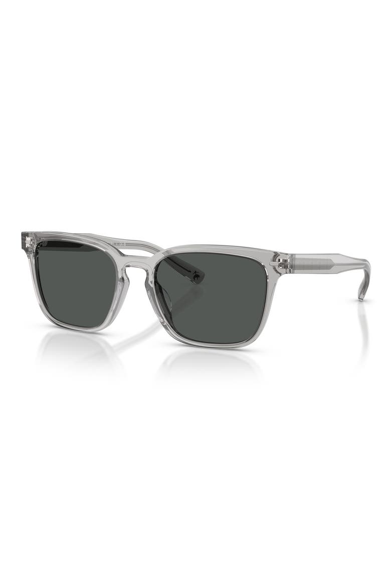 57mm Rectangular Sunglasses, Alternate, color, GREY TRANSPARENT / DARK GREY
