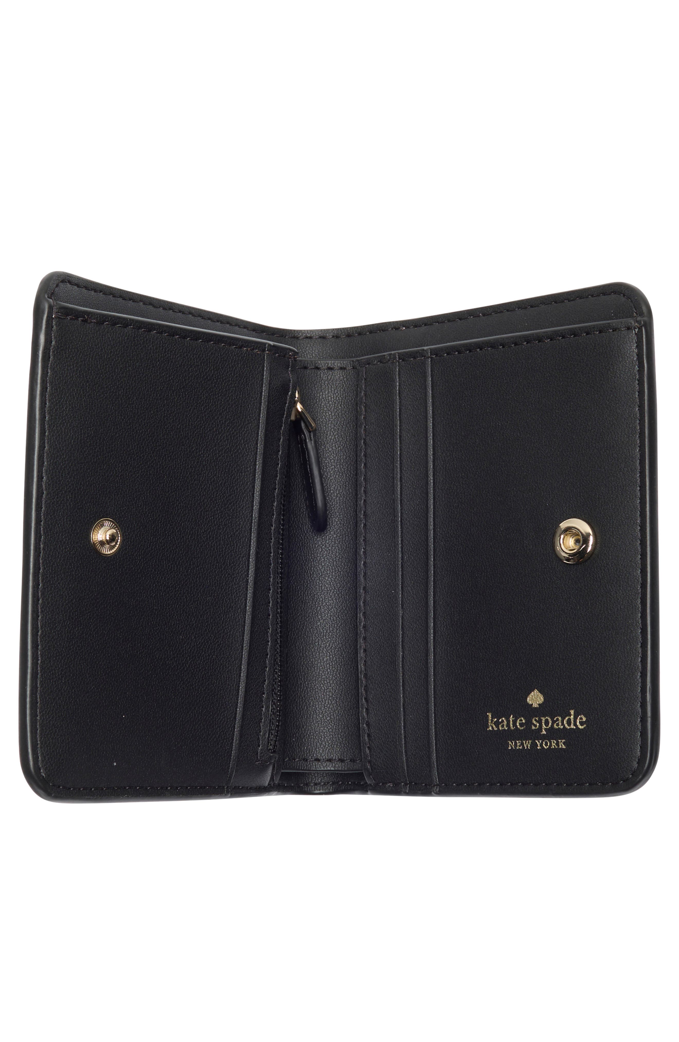 signature spade flower small bifold wallet