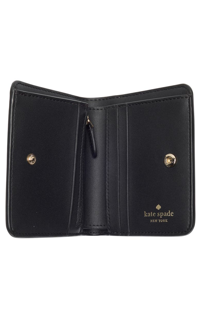 Kate Spade New York signature spade flower small bifold wallet, Alternate, color, Black/ Ivory