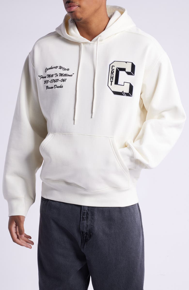 Carhartt Work In Progress Brown Ducks Embroidered Graphic Hoodie, Main, color, 