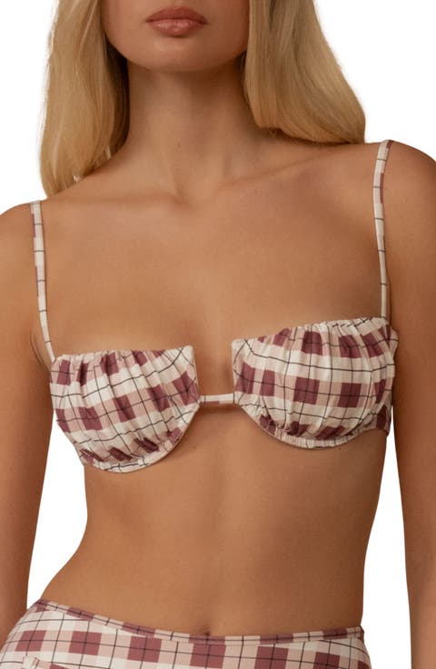 Plaid Petal Bikini Top