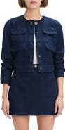 Favorite Daughter The Emily Collarless Crop Denim Jacket